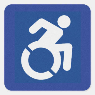 Handicapped Sign Modern Square Sticker