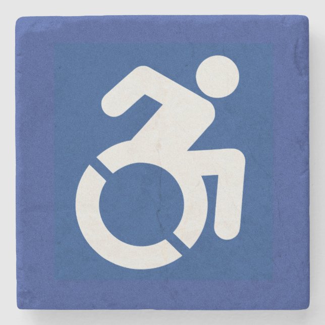 Handicapped Sign Modern Stone Coaster (Front)