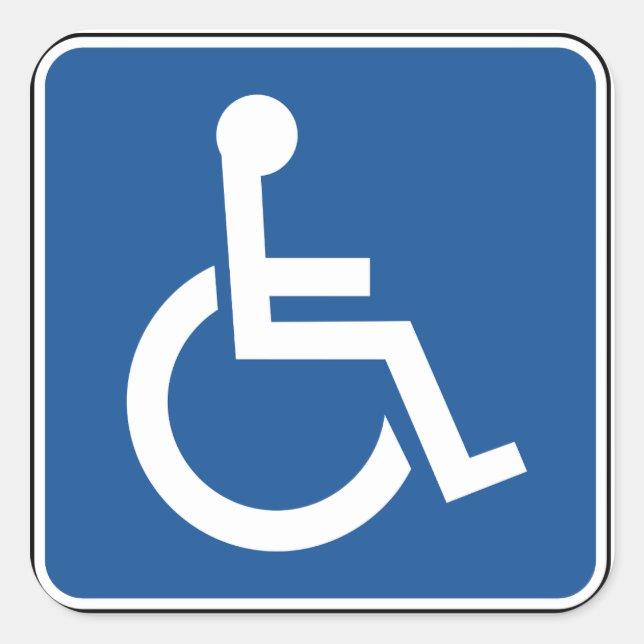 Handicapped Square Sticker (Front)