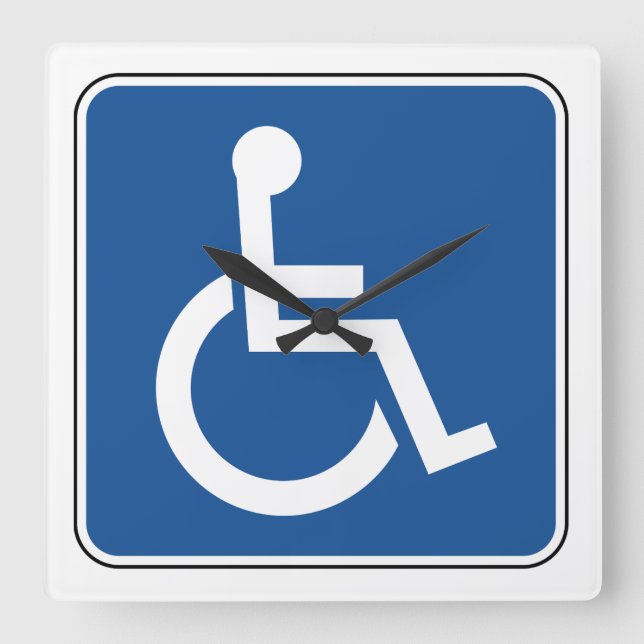 Handicapped Square Wall Clock (Front)