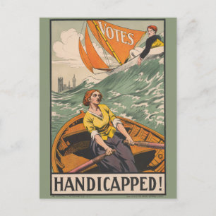 Handicapped! Suffrage Poster Postcard