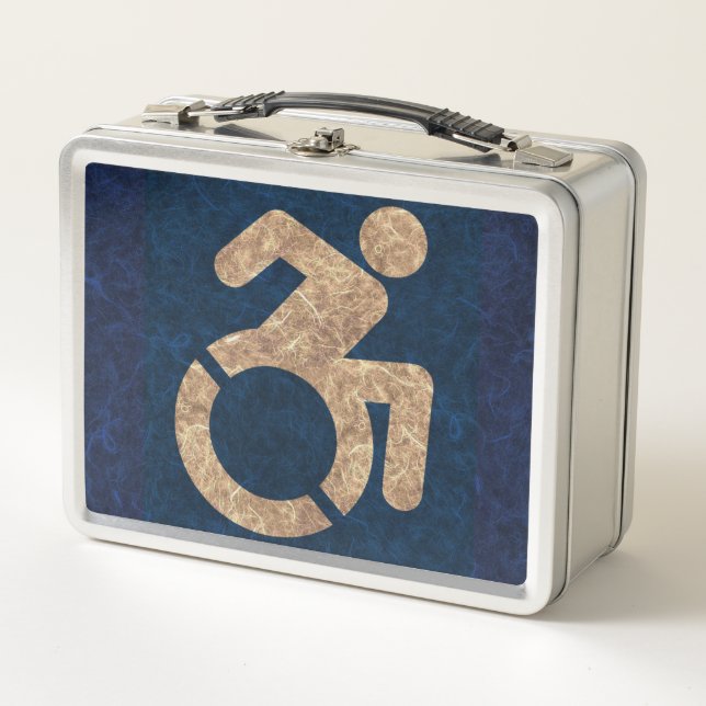 Handicapped Textured Metal Lunch Box (Front)