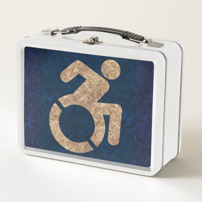 Handicapped Textured Metal Lunch Box (Front)