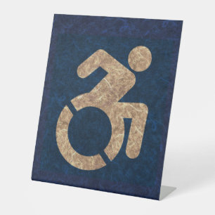 Handicapped Textured Pedestal Sign