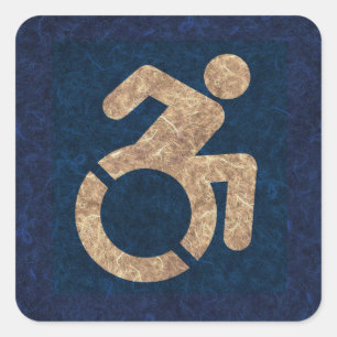 Handicapped Textured Square Sticker