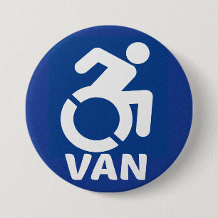 Handicapped Van Modern 7.5 Cm Round Badge