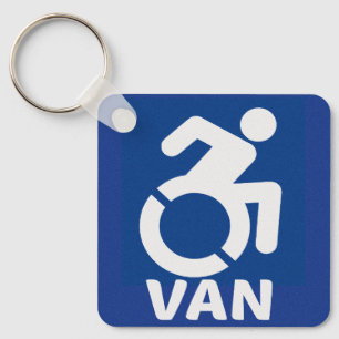 Handicapped Van Modern Key Ring
