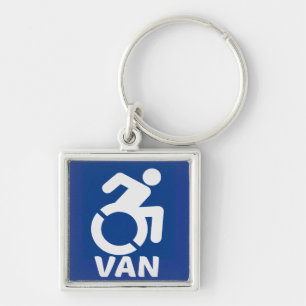Handicapped Van Modern Key Ring
