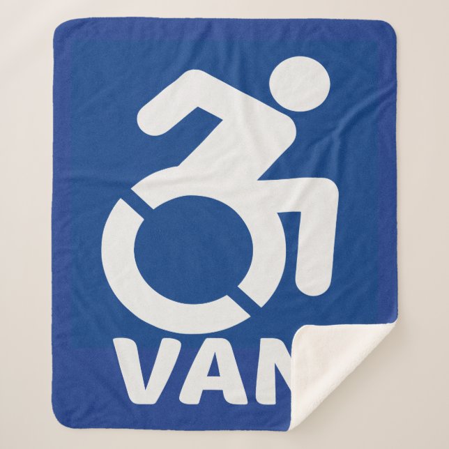 Handicapped Van Modern Sherpa Blanket (Front)