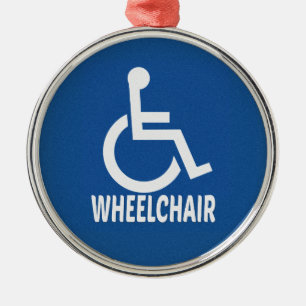 Handicapped Wheelchair Metal Tree Decoration