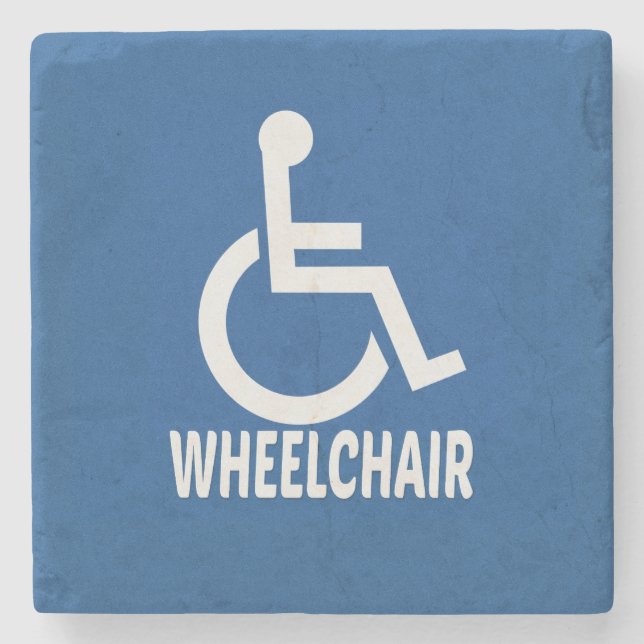 Handicapped Wheelchair Stone Coaster (Front)