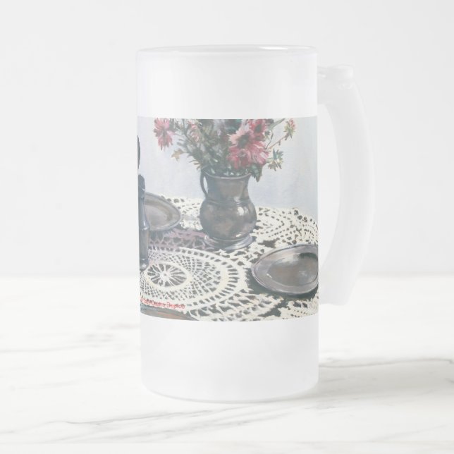 Handicrafts Frosted Glass Beer Mug (Front Right)