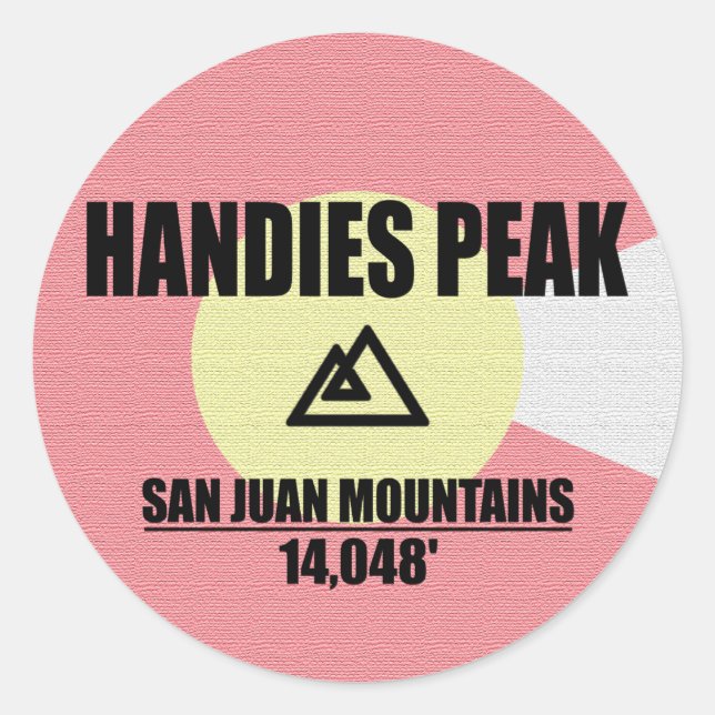 Handies Peak Classic Round Sticker (Front)