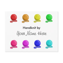 Handknit By with Washing Instructions