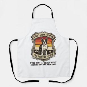 Handle Every Situation Boston Terrier Dog Sunset S Apron