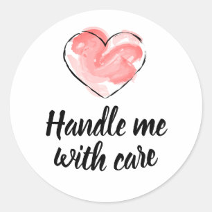 Handle Me With Care - Heart Shipping Sticker