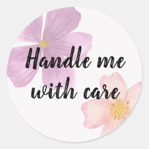 Handle me with care stickers - Watercolor Flower