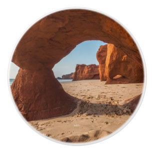 Handle of door, photo beach and course ceramic knob