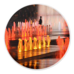 Handle of door, photograph, outlines man ceramic knob