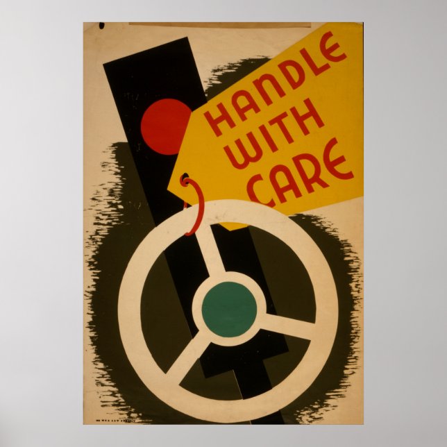 Handle With Care 1943 WPA Vintage Poster (Front)