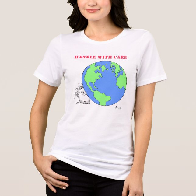 HANDLE WITH CARE Boynton Cat Tri-Blend Shirt (Front)