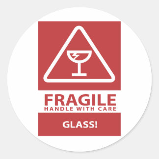 Handle with care classic round sticker