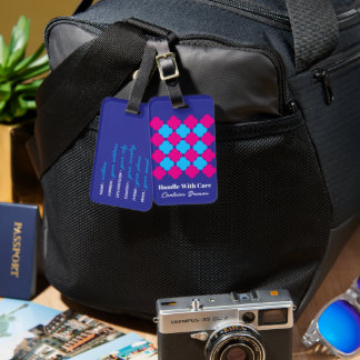 Handle With Care Contains Dreams Dopamine Colours Luggage Tag
