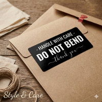 Handle with Care - Do Not Bend Black Shipping