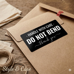 Handle with Care - Do Not Bend Black Shipping