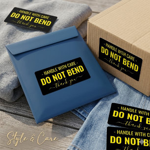 Handle with Care - Do Not Bend Black Yellow