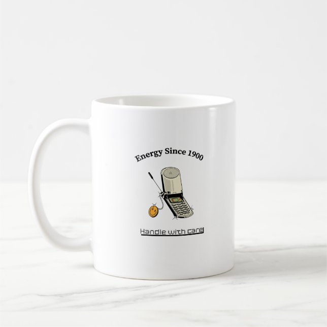 Handle With Care Retro Coffee Mug (Left)