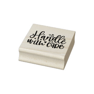 Handle with Care Rubber Stamp