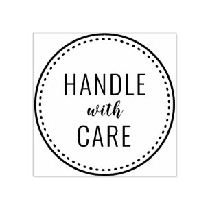 handle with care  rubber stamp