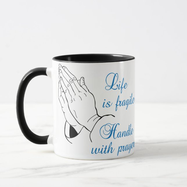 Handle With Prayer Mug (Left)