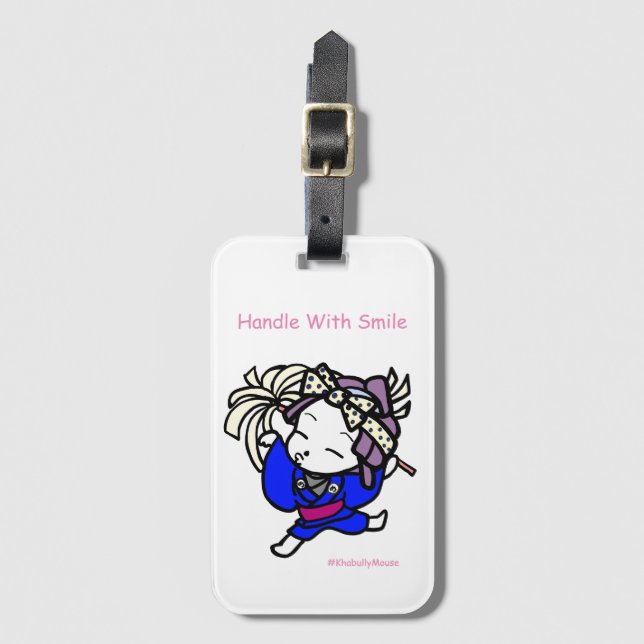 Handle With Smile Khabully Mouse Luggage Tag (Front Vertical)