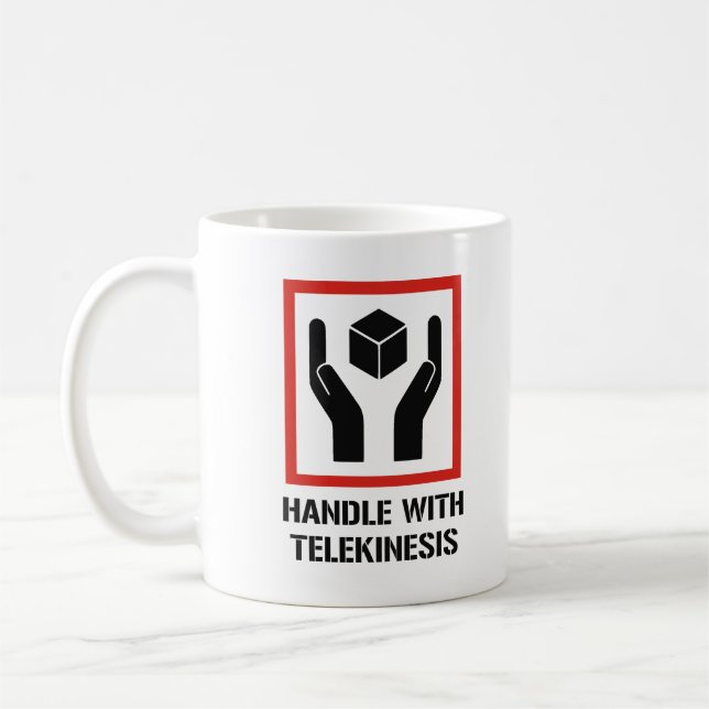 Handle With Telekinesis Coffee Mug (Left)