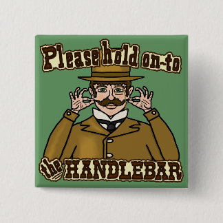 Handlebar Moustache Gentleman 15 Cm Square Badge