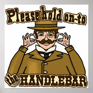 Handlebar Moustache Gentleman Poster