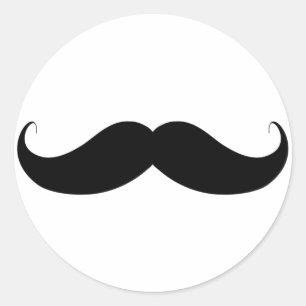 Handlebar Moustache / Moustache Classic Round Sticker