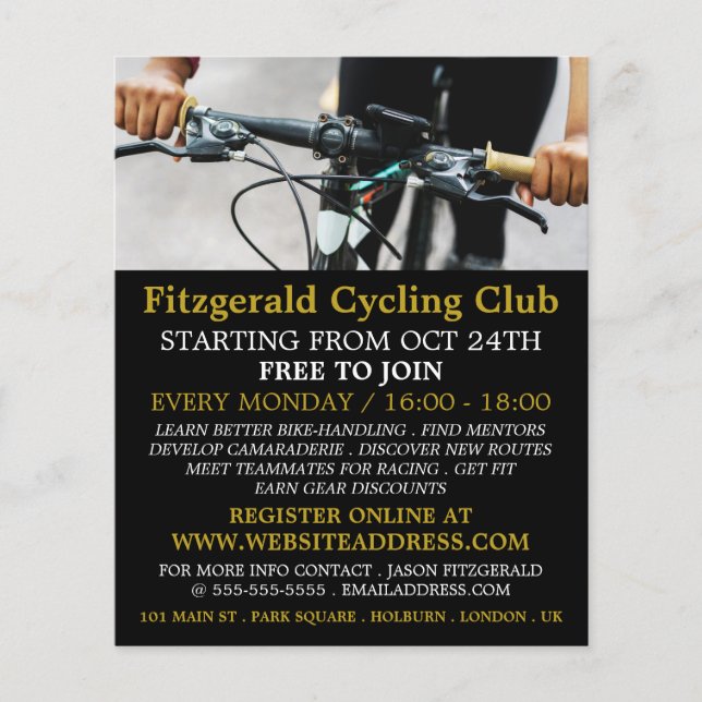 Handlebars, Cycling Club Advertising Flyer (Front)