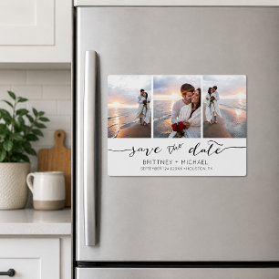 Handlettered Photo Collage Save the Date