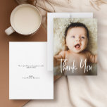 Handlettering Modern Baby Shower Custom Photo  Thank You Card<br><div class="desc">Express your gratitude with our personalised Baby Shower Thank You Cards. Add a precious photo of your newborn, thanking loved ones for their support and showering your baby with affection. With modern hand-lettered script, these cards offer a unique touch to your appreciation. Capture the essence of your baby's arrival and...</div>