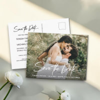 Handlettering Save the Date Custom Photo Engaged