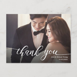 HANDLETTERING SCRIPT WEDDING THANK YOU POSTCARD