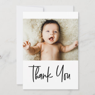 Handlettering Thank you Custom Baby Shower Photo Card