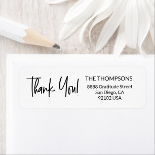 Handlettering Thank you Family Return address