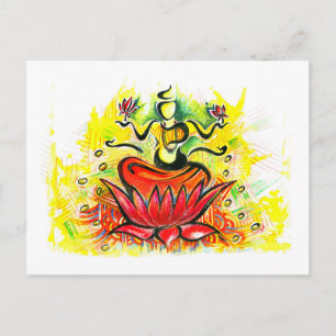 Handmade Abstract Painting or Lakshmi Maa Postcard
