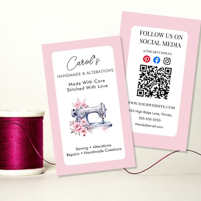 Handmade & Alterations Business Card | Sewing,  (Creator Uploaded)