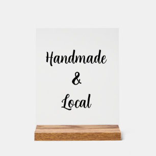Handmade and Local Craft Fair Table Acrylic Sign