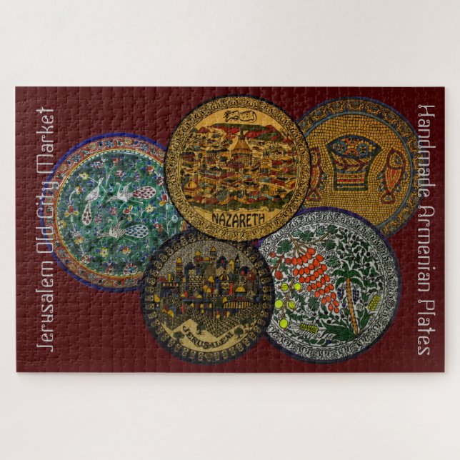Handmade Armenian Ceramic Plate Jigsaw Puzzle (Horizontal)